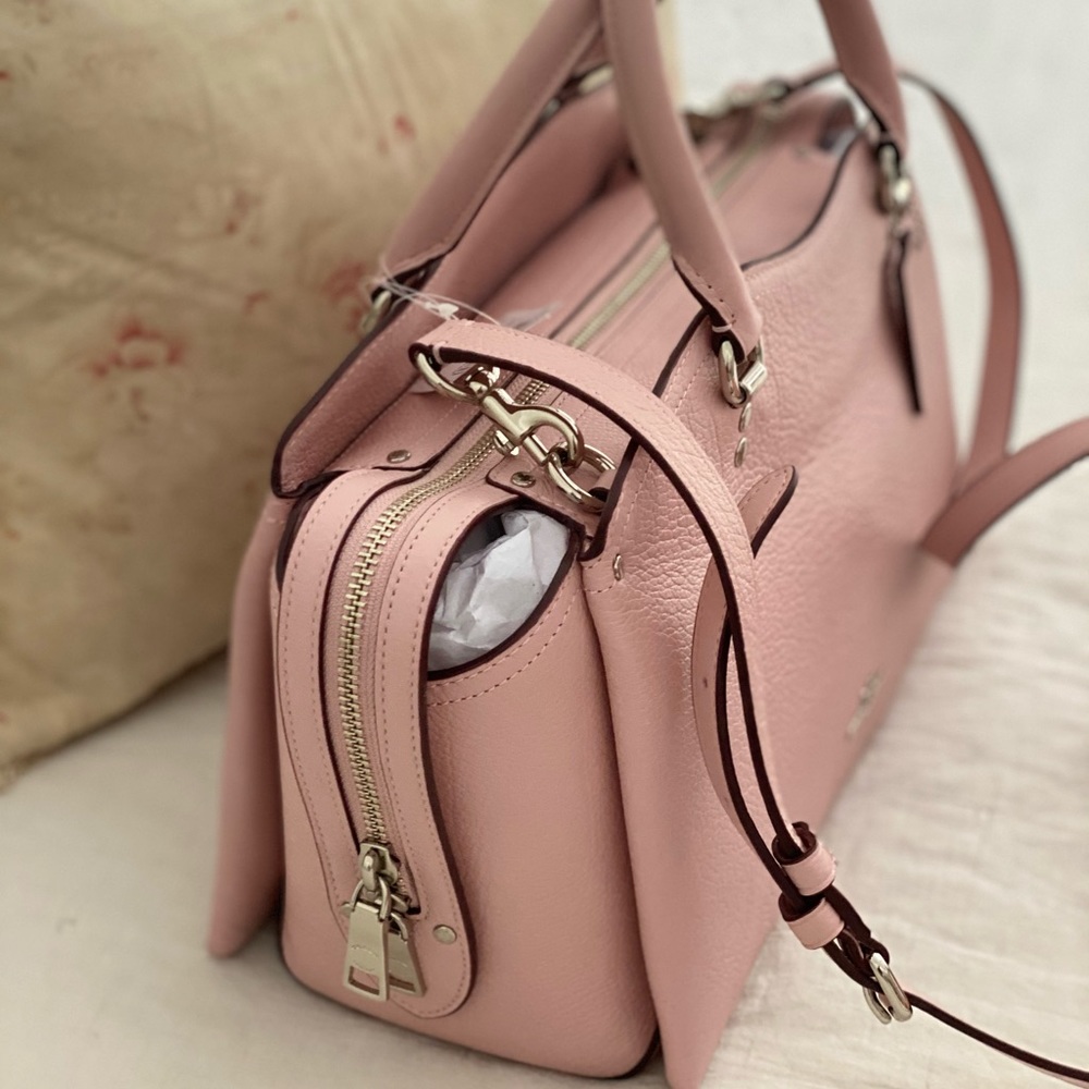 🆕 COACH | PINK LEATHER DREW SATCHEL - Picture 5 of 14
